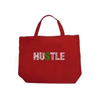 Large Word Art Tote Bag - Hustle