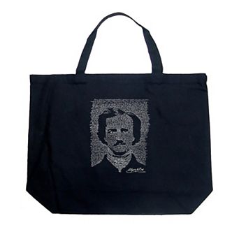 Large Word Art Tote Bag - EDGAR ALLEN POE - THE RAVEN