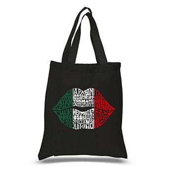 Small Word Art Tote Bag - Latina Lips