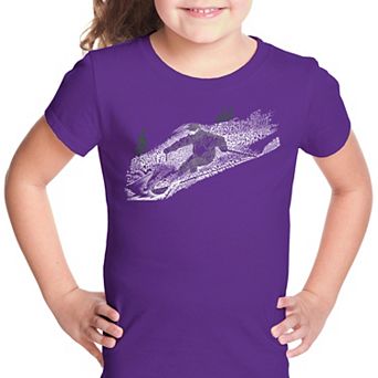 Ski - Girl's Word Art T-shirt