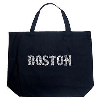 Large Word Art Tote Bag - BOSTON NEIGHBORHOODS