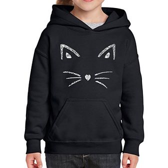 Whiskers - Girl's Word Art Hooded Sweatshirt