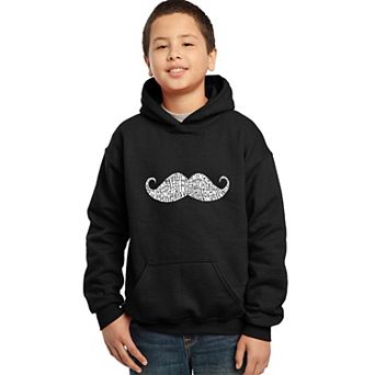 Ways To Style A Moustache - Boy's Word Art Hooded Sweatshirt