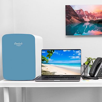 Cooluli 10l Mini Fridge For Bedroom - Car, Office Desk & College Dorm Room - 12v Portable Cooler