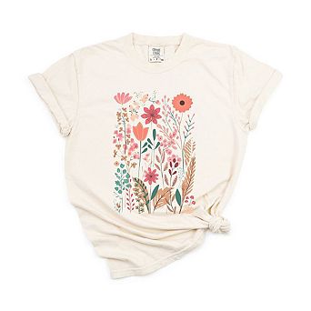 Pastel Wildflowers Garment Dyed Tees