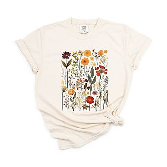 Vintage Pressed Flowers Garment Dyed Tees
