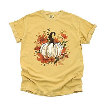 Simply Sage Market Fall Pumpkin Floral Garment Dyed Tee