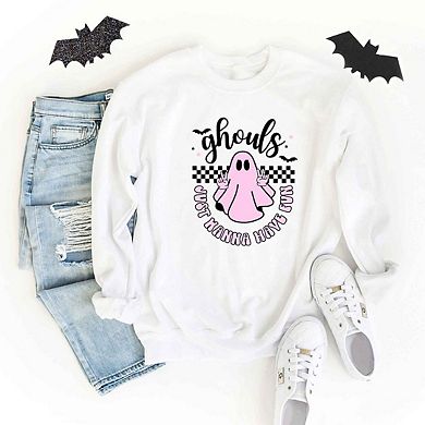 Just Wanna Have Fun Checkered Sweatshirt