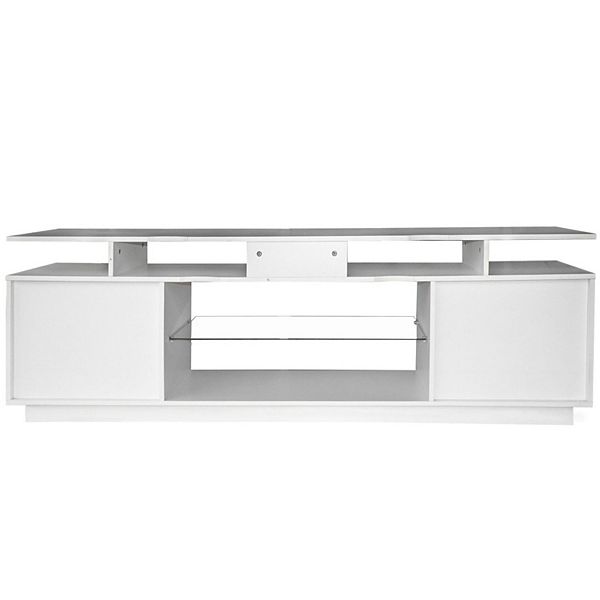 FC Design White TV Stand for 80 Inch TV Stands, Media Console