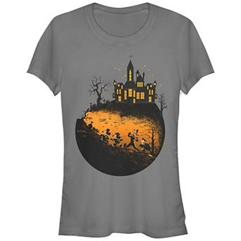 Juniors' Mickey Mouse And Friends Halloween Walk Graphic Tee