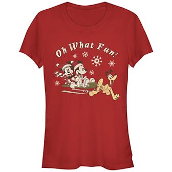 Disney's Mickey Mouse & Minnie Juniors' Sleigh Ride Graphic Tee