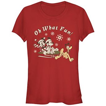 Disney's Mickey Mouse & Minnie Juniors' Sleigh Ride Graphic Tee