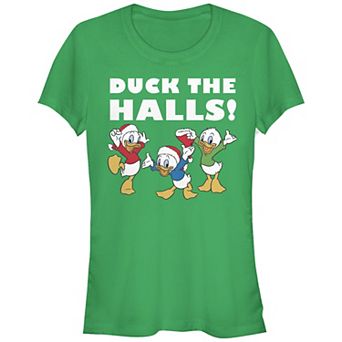 Disney's Mickey Mouse Juniors' Classic Huey Dewey Louie Duck The Halls Graphic Tee