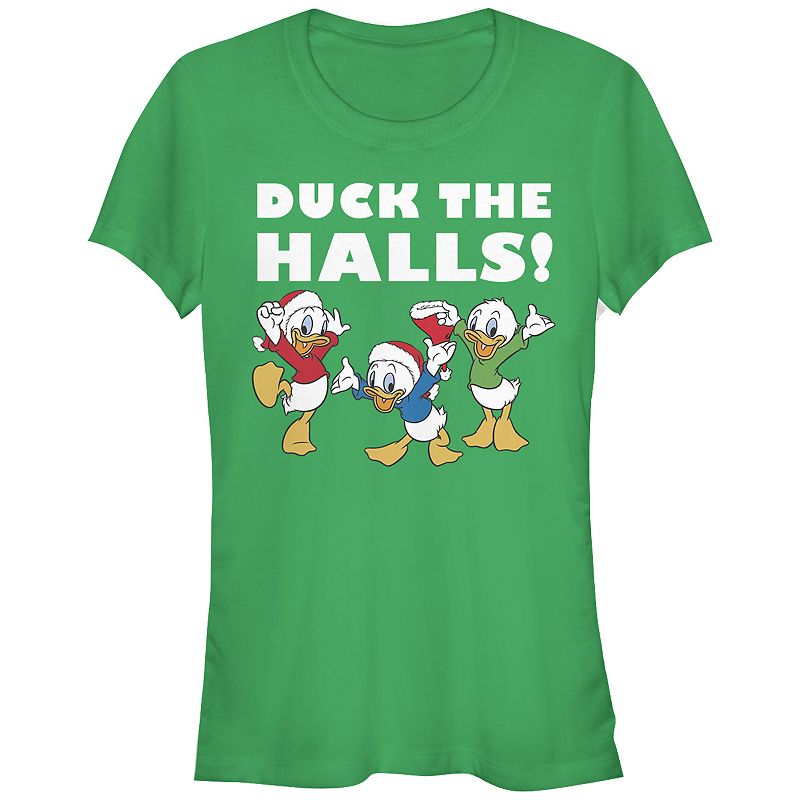 UPC 195025340818 product image for Disney's Mickey Mouse Juniors' Classic Huey Dewey Louie Duck The Halls Graphic T | upcitemdb.com