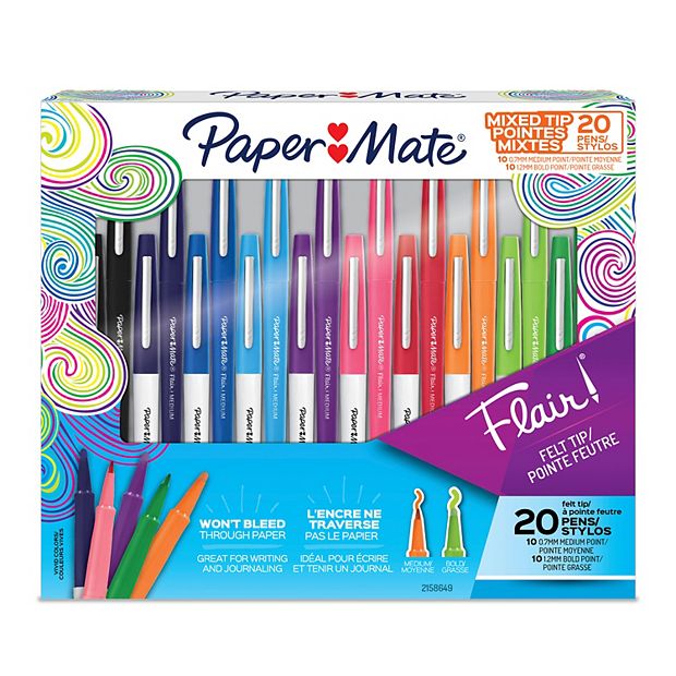 Paper Mate Flair Felt Tip Pen, Medium Point, Blue, 1 Pack