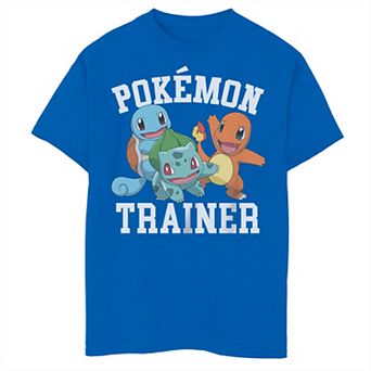 Boys 6-20 Pokemon Trainer Squirtle Bulbasaur Charmander Tee
