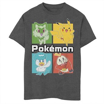 Boys 6-20 Pokemon Scarlet and Violet New Starter Group Shot Box Tee