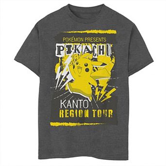 Boy's Pokemon Pikachu Kanto Region Tour Poster Tee