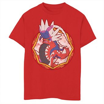 Boy's Pokemon Scarlet Violet Koraidon Sparkle Circle Badge Tee