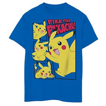 Boys 6-20 Pokemon Pika Pika Pikachu Panels Tee
