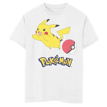 Boys 6-20 Pokemon Pikachu Pokeball Jump Logo Tee