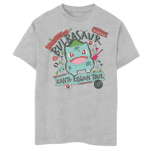Boy's Pokemon Bulbasaur 001 Kanto Region Tour Punk Tee