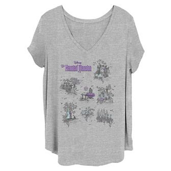 Disney's The Haunted Mansion Women's Map V-Neck Tee