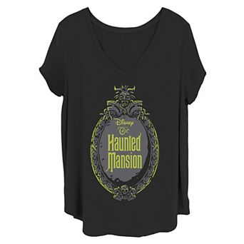 Disney's The Haunted Mansion Women's Mirror Frame V-Neck Tee