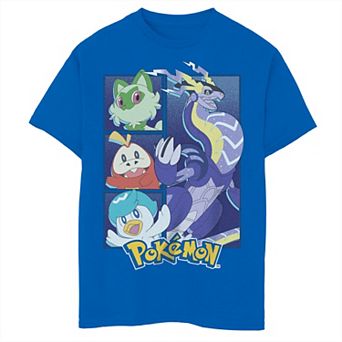 Boy's Pokemon Scarlet Violet Starters Miraidon Group Shot Panels Tee