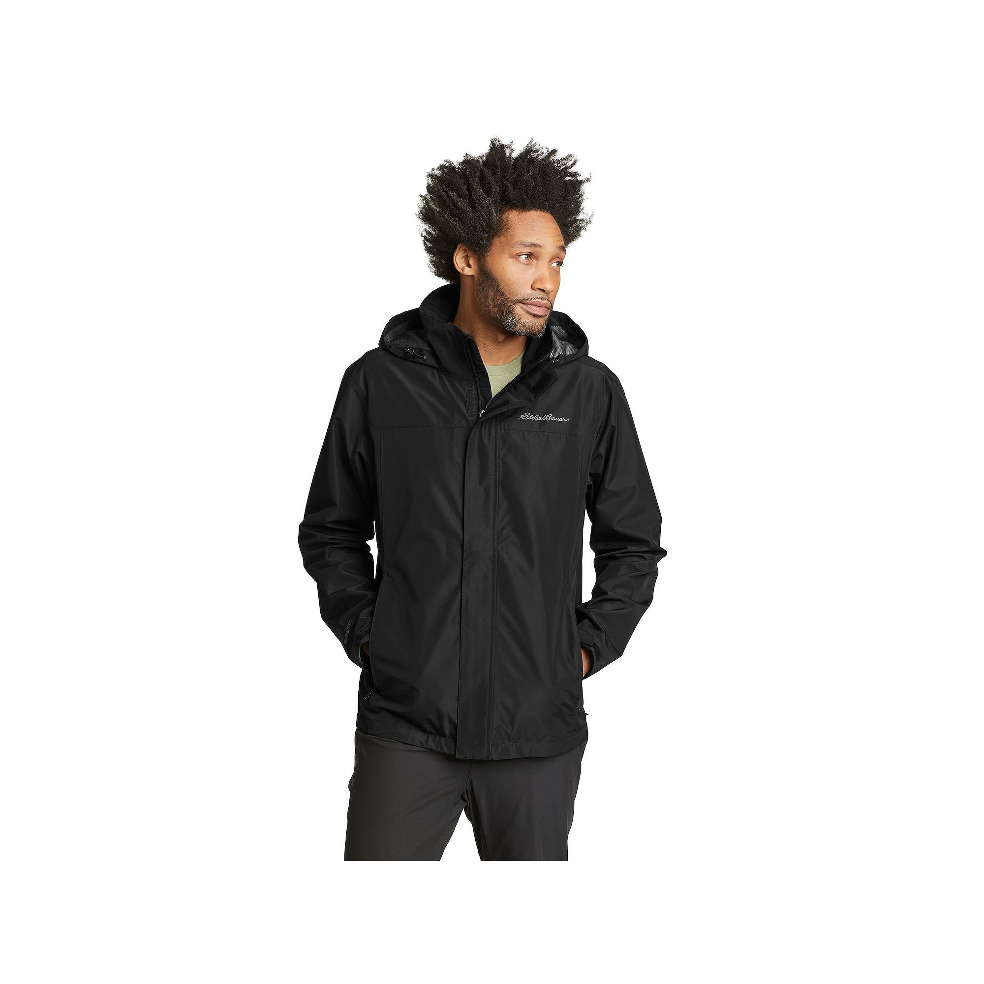 Big & Tall Eddie Bauer Rainfoil Jacket, Mens, Size: Medium Tall, Black