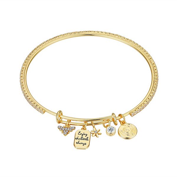 Brilliance 14k Gold Plated Crystal "Enjoy the Little Things" Charm ...
