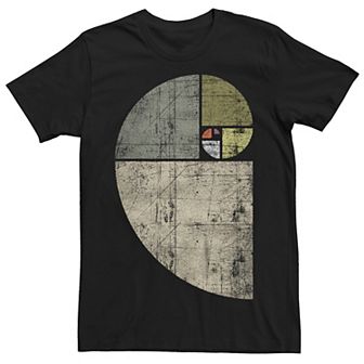 Men's Fibonacci Spiral Distressed Graphic Tee