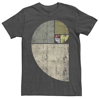 Men's Fibonacci Spiral Distressed Graphic Tee