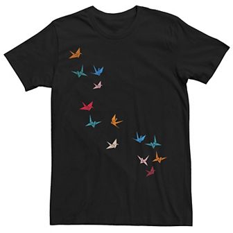 Men's Flying Paper Cranes Birds Graphic Tee