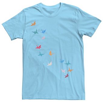 Men's Flying Paper Cranes Birds Graphic Tee