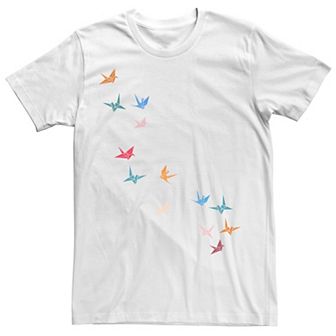 Men's Flying Paper Cranes Birds Graphic Tee