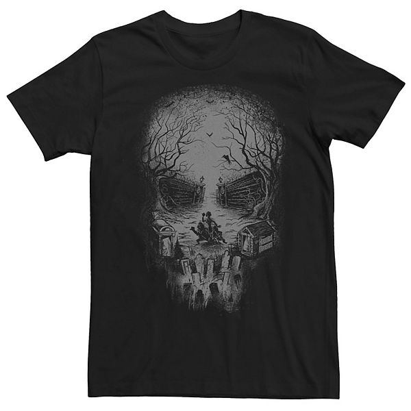 Men's The Haunted Mansion Skull Graveyard Graphic Tee