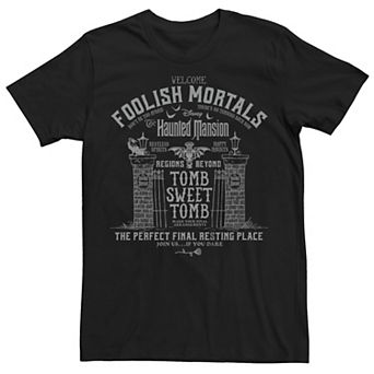 Men's The Haunted Mansion Welcome Foolish Mortals Sweet Tomb Graphic Tee