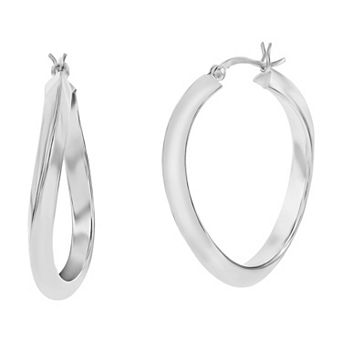 Argento Bella Twist Hoop Earrings