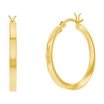 Argento Bella Fancy Flat Hoop Earrings