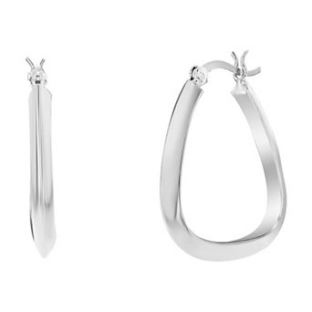 Argento Bella Triangle-Shaped Hoop Earrings