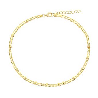 Argento Bella Double Strand Beaded Anklet