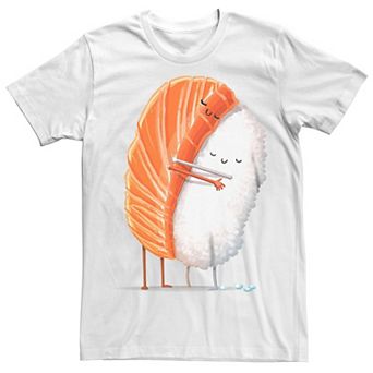 Men's Sake Salmon Sushi Hug Graphic Tee