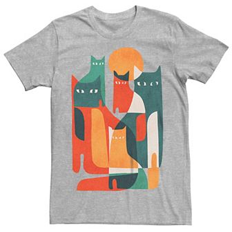 Men's Abstract Cats Graphic Tee