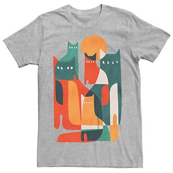 Men's Abstract Cats Graphic Tee