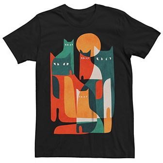 Men's Abstract Cats Graphic Tee