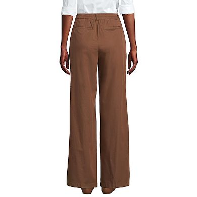 Petite Lands' End High Rise Crisp Poplin Chino Wide Leg Pants