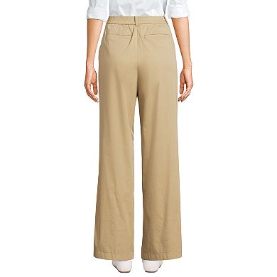 Women's Lands' End High Rise Crisp Poplin Chino Wide Leg Pants