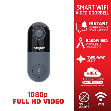 Energizer Smart Wi-Fi Video Doorbell Camera 