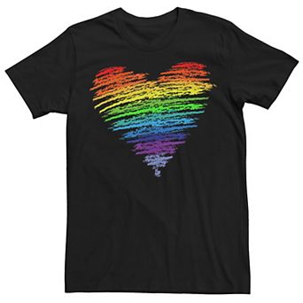 Men's Pride Love Wins Rainbow Heart Graphic Tee